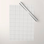 Fine Weave Mid-Century Modern Minimalistic Pattern in White and Light Gray Wrapping Paper Gallery Image 1