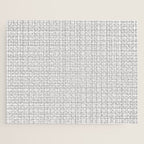 Fine Weave Mid-Century Modern Minimalistic Pattern in White and Light Gray Jigsaw Puzzle Gallery Image 1