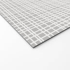 Fine Weave Mid-Century Modern Minimalistic Pattern in White and Light Gray Welcome Mat Gallery Image 2