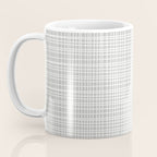 Fine Weave Mid-Century Modern Minimalistic Pattern in White and Light Gray Coffee Mug Gallery Image 3