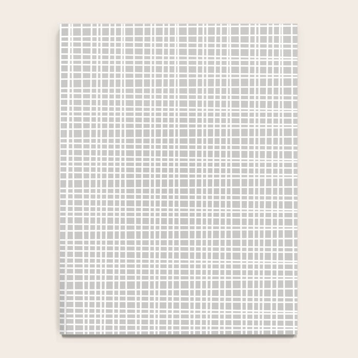 Fine Weave Mid-Century Modern Minimalistic Pattern in White and Light Gray Notebook Gallery Image 4