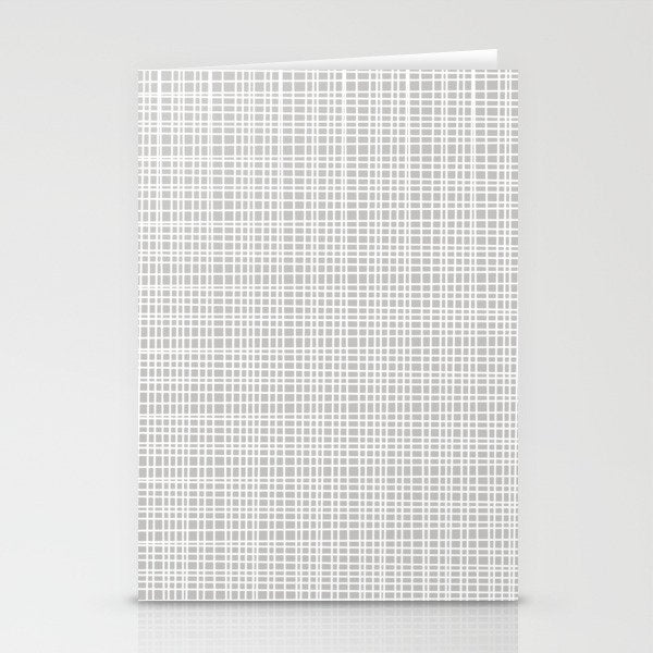 Fine Weave Mid-Century Modern Minimalistic Pattern in White and Light Gray Stationery Card Gallery Image 1