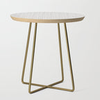 Fine Weave Mid-Century Modern Minimalistic Pattern in White and Light Gray Side Table Gallery Image 1