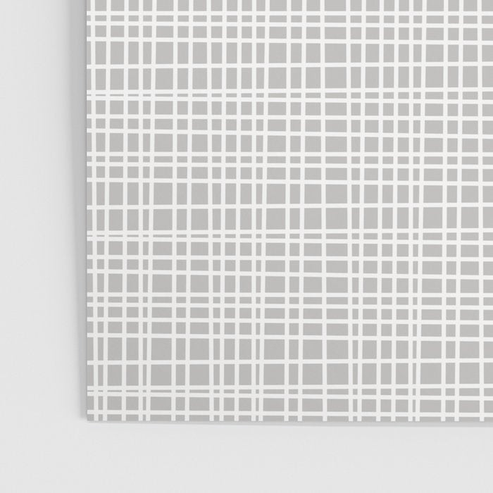 Fine Weave Mid-Century Modern Minimalistic Pattern in White and Light Gray Poster Gallery Image 3
