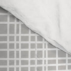 Fine Weave Mid-Century Modern Minimalistic Pattern in White and Light Gray Comforter Gallery Image 4