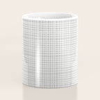 Fine Weave Mid-Century Modern Minimalistic Pattern in White and Light Gray Coffee Mug Gallery Image 4