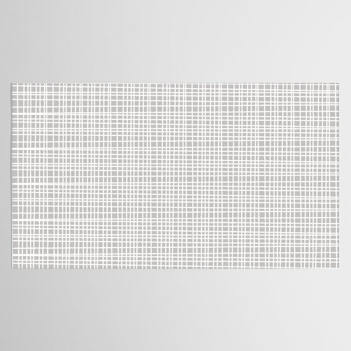 Fine Weave Mid-Century Modern Minimalistic Pattern in White and Light Gray Tablecloth Gallery Image 2
