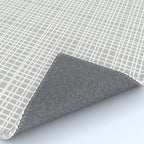 Fine Weave Mid-Century Modern Minimalistic Pattern in White and Light Gray Rug Gallery Image 4