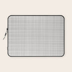 Fine Weave Mid-Century Modern Minimalistic Pattern in White and Light Gray Laptop Sleeve Gallery Image 1