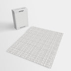 Fine Weave Mid-Century Modern Minimalistic Pattern in White and Light Gray Jigsaw Puzzle Gallery Image 2