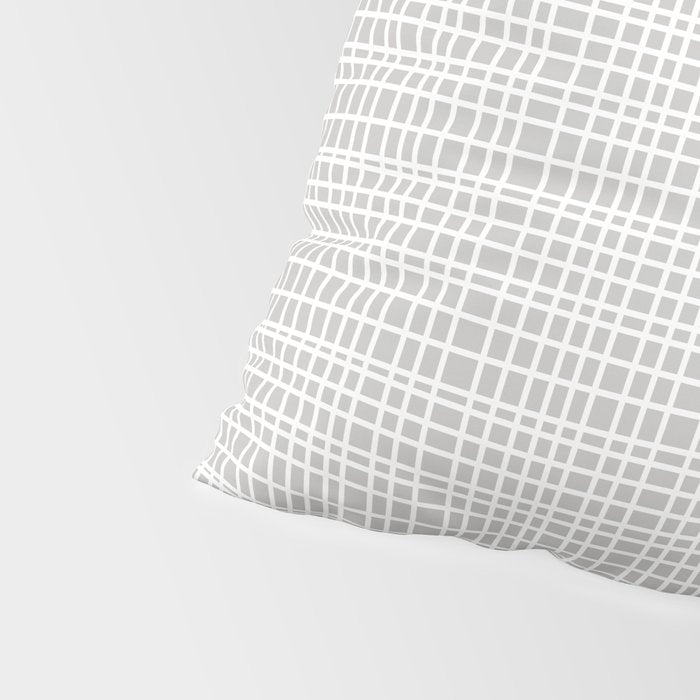 Fine Weave Mid-Century Modern Minimalistic Pattern in White and Light Gray Pillow Sham Gallery Image 4