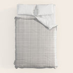 Fine Weave Mid-Century Modern Minimalistic Pattern in White and Light Gray Comforter Gallery Image 6