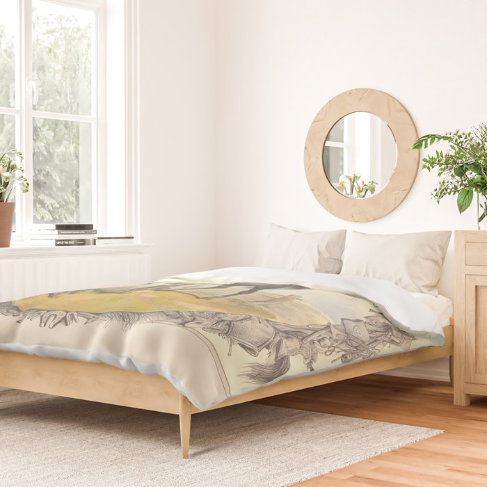 Arabian Horses - Equine Theme Vintage Illustration Duvet Cover Gallery Image 2