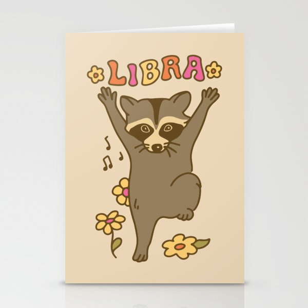 Libra Raccoon Stationery Card Gallery Image 2