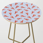 Classic Red Lobsters Pattern On Light Blue Side Table Gallery Image 2