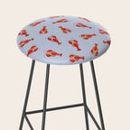 Classic Red Lobsters Pattern On Light Blue Stool Gallery Image 2