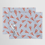Classic Red Lobsters Pattern On Light Blue Placemat Gallery Image 1
