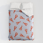 Classic Red Lobsters Pattern On Light Blue Comforter Gallery Image 6