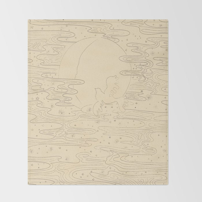 The Bird And The Moon Throw Blanket Gallery Image 2