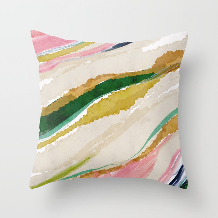 Rainbow Ribbons Throw Pillow Gallery Image 1