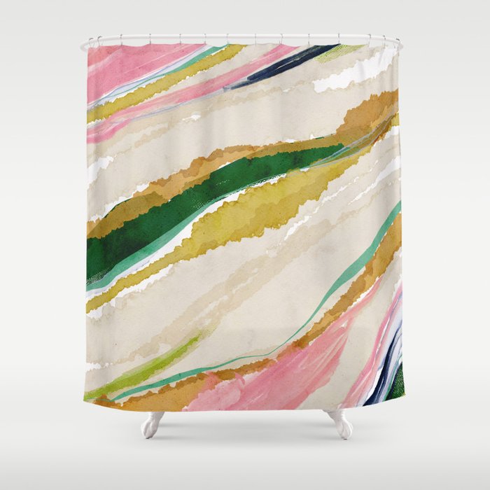Rainbow Ribbons Shower Curtain Gallery Image 1