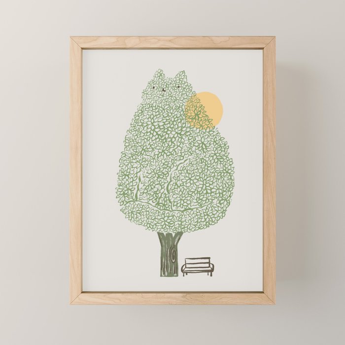 Cat and Plant 61: Cat Tree Mini Art Print Gallery Image 1
