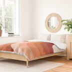 Mid Century Modern Geometric 89 in Terracotta Shades (Rainbow Abstract) Duvet Cover Gallery Image 2