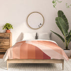 Mid Century Modern Geometric 89 in Terracotta Shades (Rainbow Abstract) Comforter Gallery Image 3