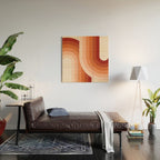 Mid Century Modern Geometric 89 in Terracotta Shades (Rainbow Abstract) Wood Wall Art Gallery Image 2