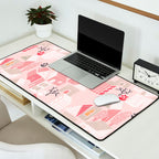 City life neighborhood pearl pink Desk Mat Gallery Image 2