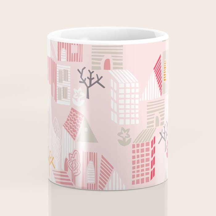 City life neighborhood pearl pink Coffee Mug Gallery Image 4