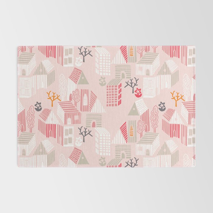 City life neighborhood pearl pink Rug Gallery Image 2