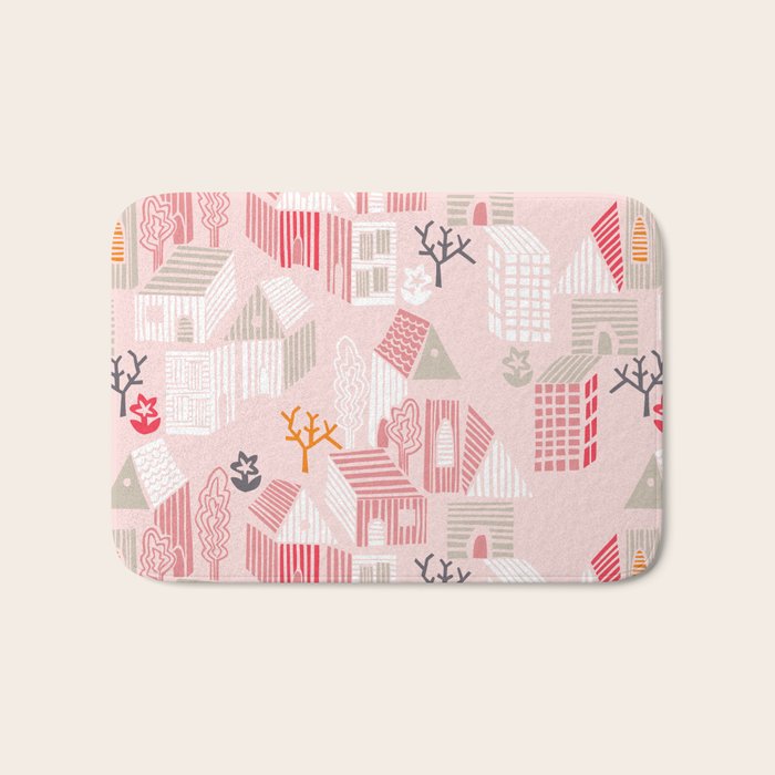 City life neighborhood pearl pink Bath Mat Gallery Image 1