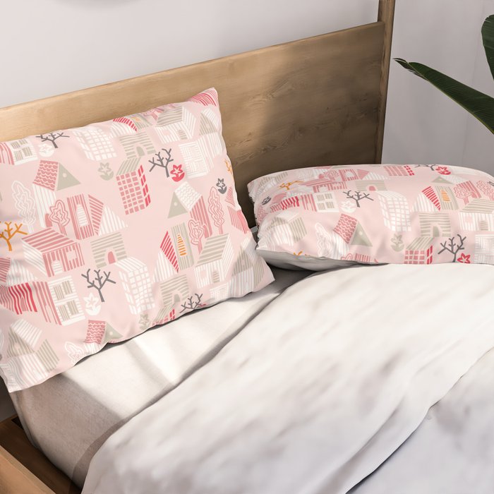 City life neighborhood pearl pink Pillow Sham Gallery Image 2