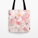 City life neighborhood pearl pink Tote Bag Gallery Image 1