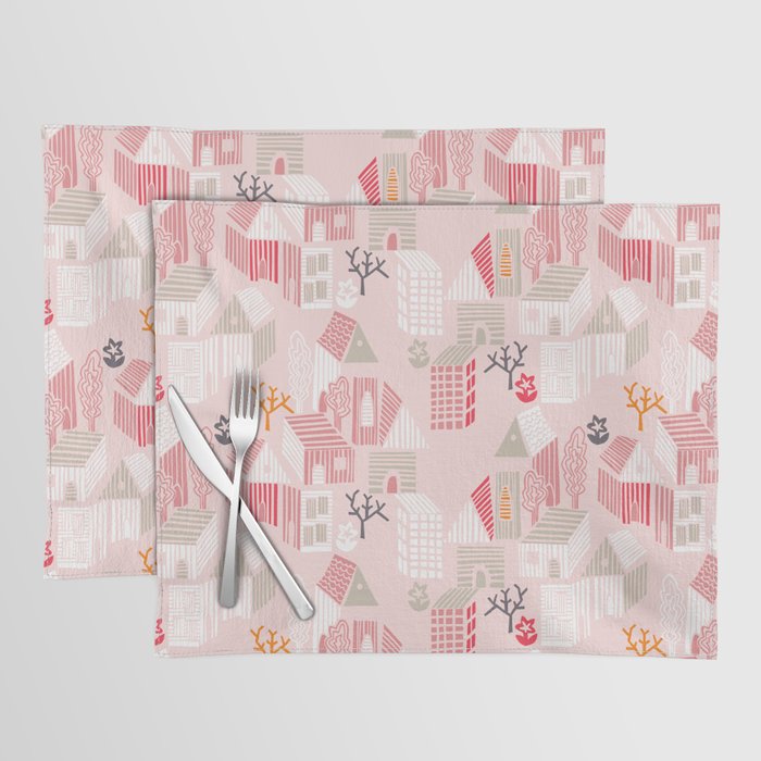 City life neighborhood pearl pink Placemat Gallery Image 1