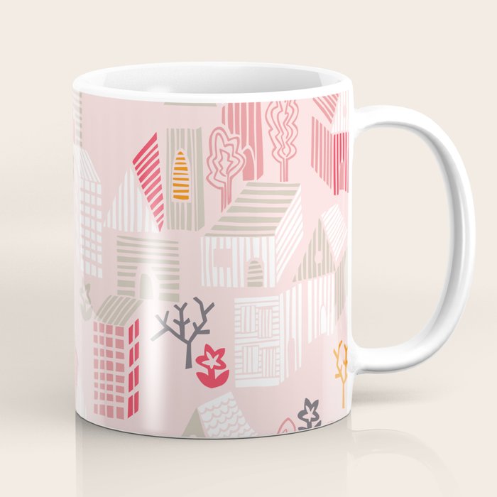 City life neighborhood pearl pink Coffee Mug Gallery Image 1