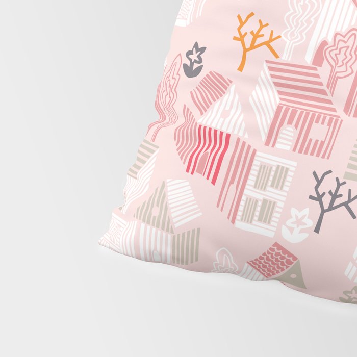 City life neighborhood pearl pink Pillow Sham Gallery Image 4