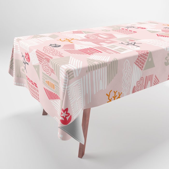 City life neighborhood pearl pink Tablecloth Gallery Image 1
