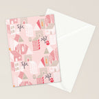 City life neighborhood pearl pink Stationery Card Gallery Image 2