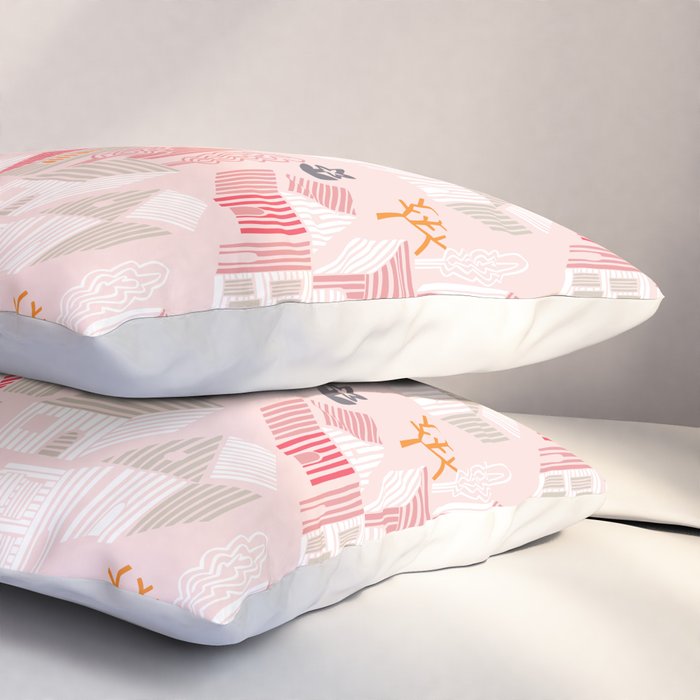 City life neighborhood pearl pink Pillow Sham Gallery Image 3