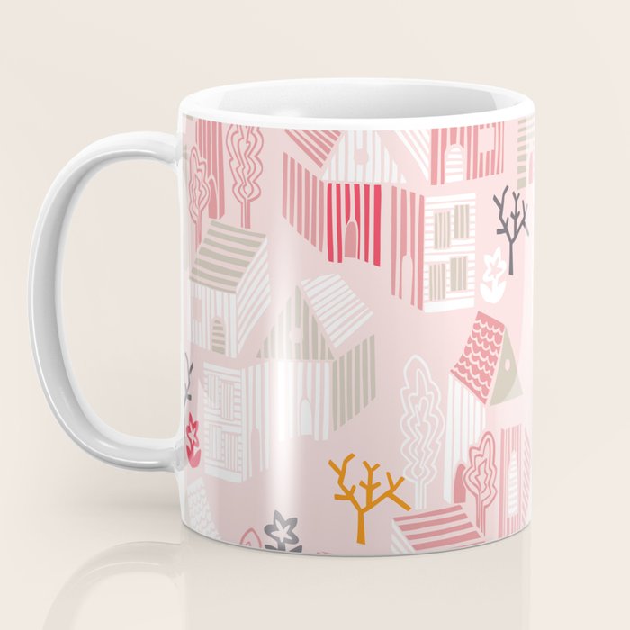 City life neighborhood pearl pink Coffee Mug Gallery Image 3