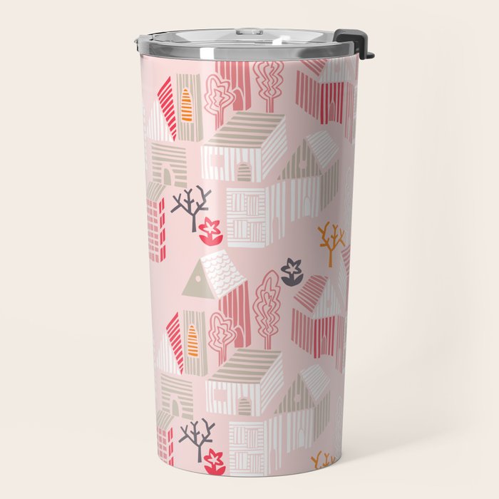 City life neighborhood pearl pink Travel Mug Gallery Image 2