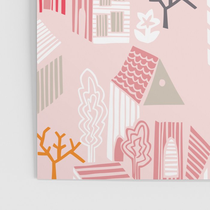 City life neighborhood pearl pink Poster Gallery Image 3