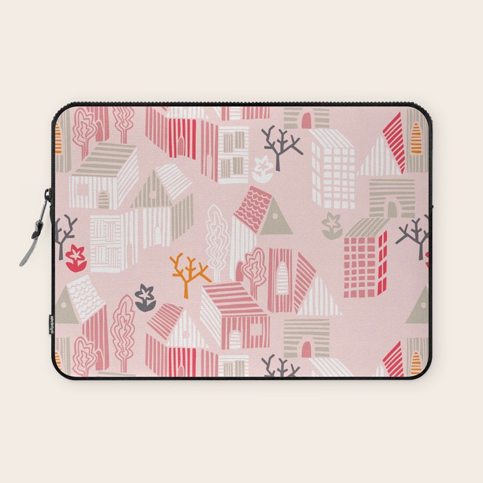 City life neighborhood pearl pink Laptop Sleeve Gallery Image 1