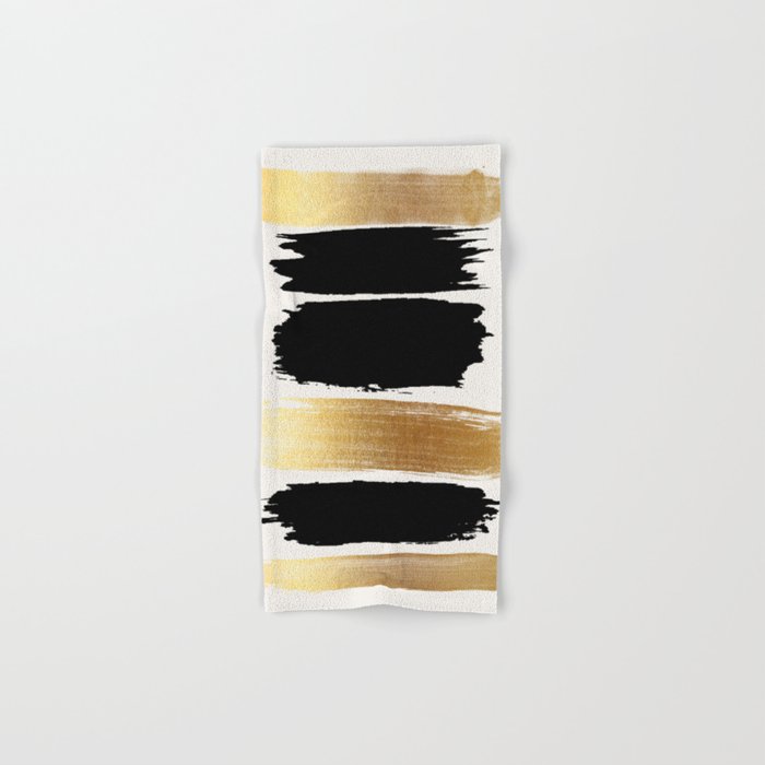 Brush Strokes (Black/Gold) Bath Towel Gallery Image 1