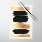 Brush Strokes (Black/Gold) Wrapping Paper Gallery Image 1