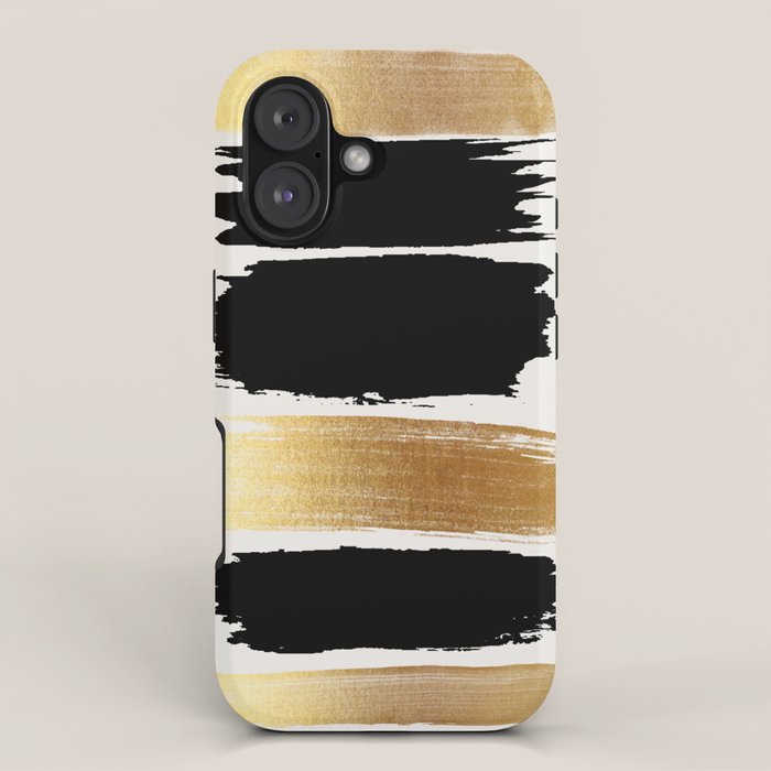 Brush Strokes (Black/Gold) iPhone Case Gallery Image 1