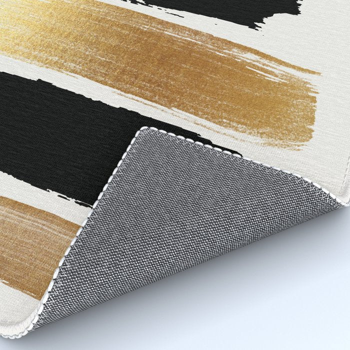 Brush Strokes (Black/Gold) Rug Gallery Image 4