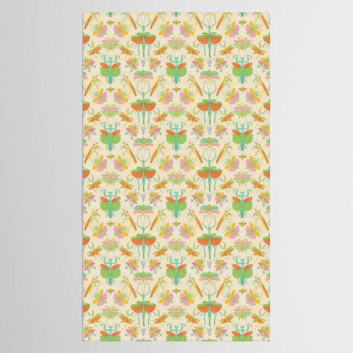 Whimsical Praying Mantis Retro Colors  Tablecloth Gallery Image 2